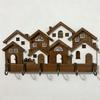 Retro Inspires Wood Key Holder With 3D House Shape Decorative Wooden Hanger For Keys And Small Items