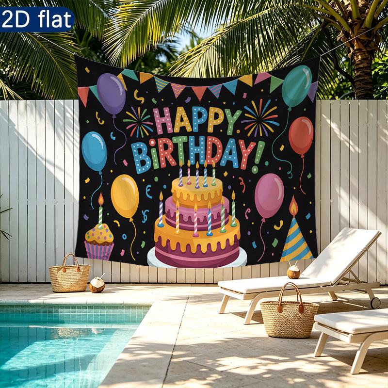Colorful 2D Flat Party Backdrop 1pc - Party Supplies
