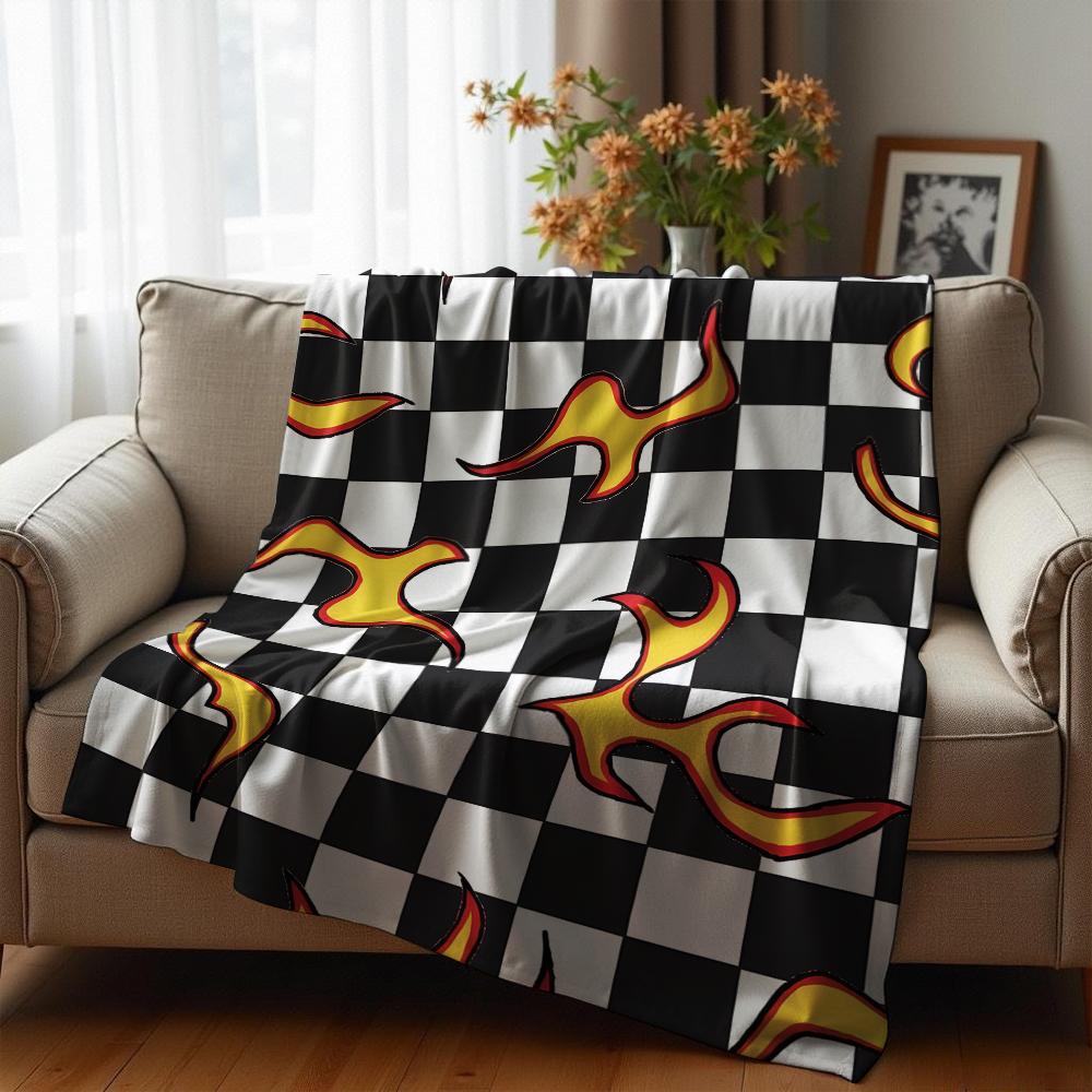 Chalky Cloud Cartoon Anime Print Flannel Blanket Soft Warm Throw for Kids Bedroom Sofa Christmas Office Car