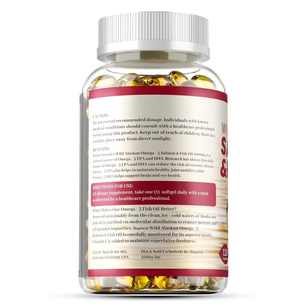 Wild Alaska Salmon & Fish Oil - Omega-3 EPA, DHA - Heart, Brain and Joint Health