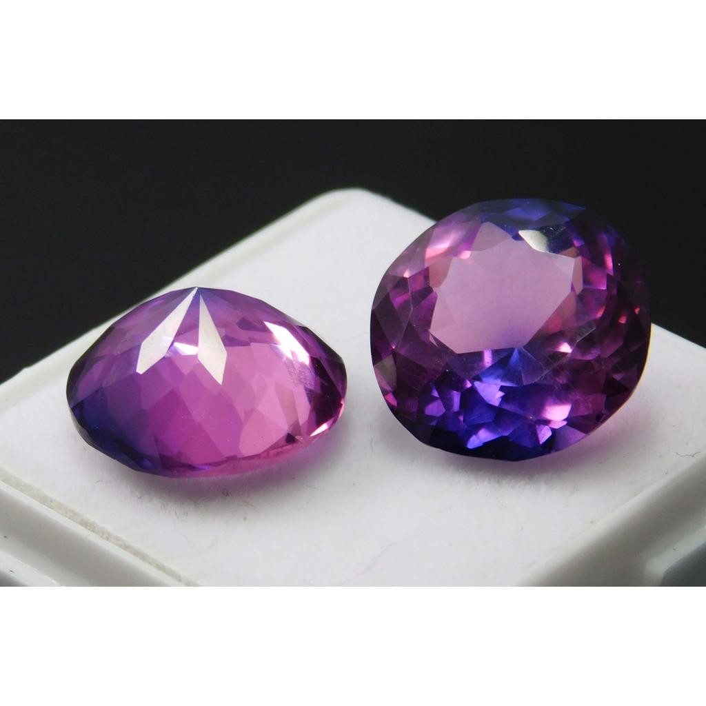 Natural Purple Tanzanite Loose Gemstone 17 Ct Round Cut Pair for Jewelry Making and Gem Collections