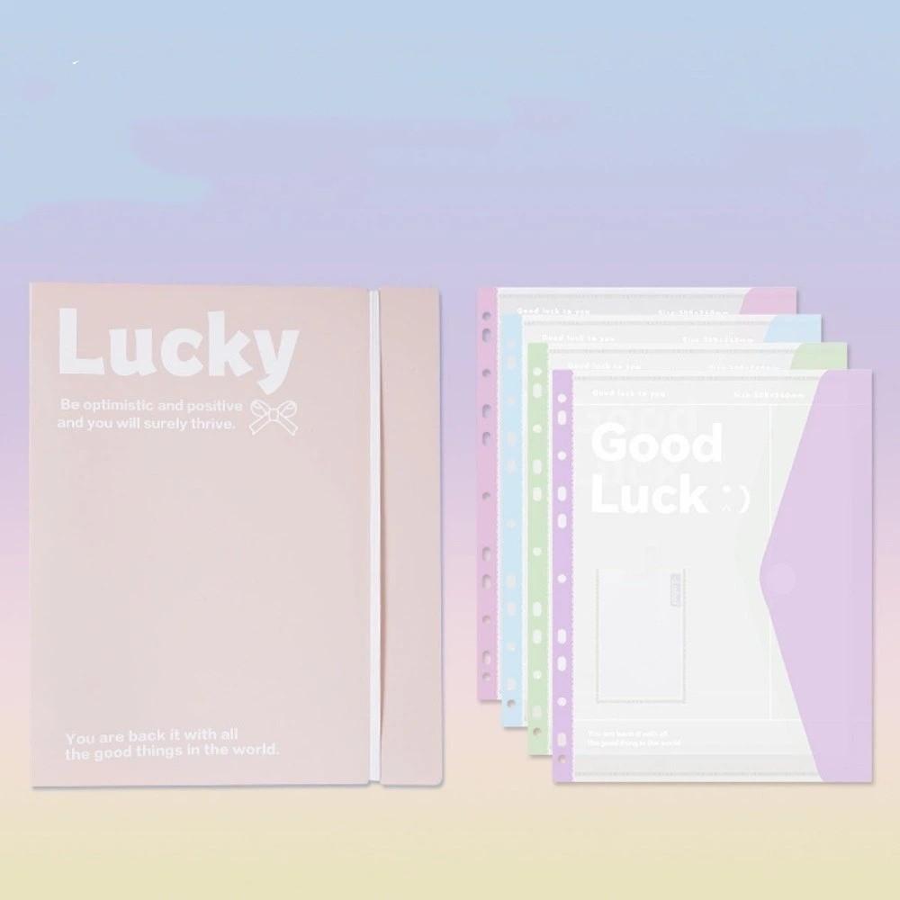 A4 Exam Paper Storage Bag INS A4 Loose Leaf File Folder  Document Management розовый