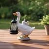 Duck Garden Ornament with Lantern Charming for Flowerbed