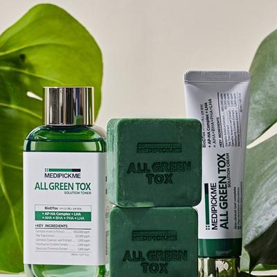 Medipick Me All Green Tox Solution Cleansing Bar + Toner + Cream 3-piece Set