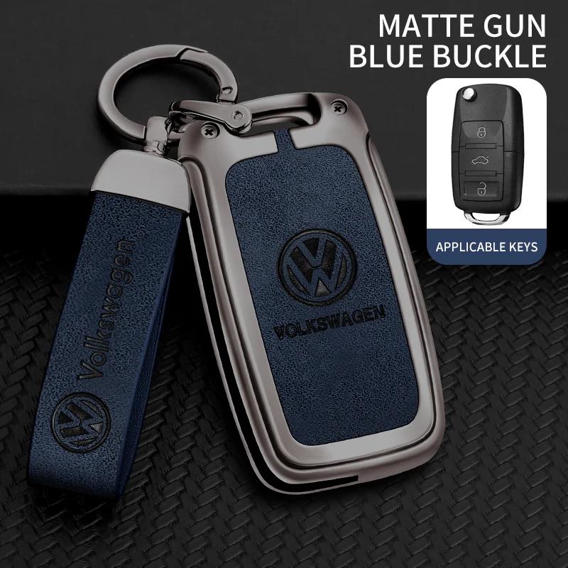 Car TPU Zinc Alloy Key Case Bag Car KeyChain Metal Key Shell For Volkswagen VW Polo Tiguan Golf 4 5 Jetta Beetle Scirocco Passat