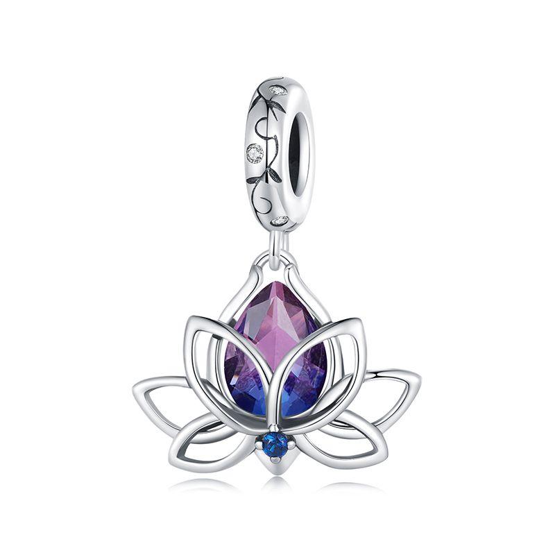 WOSTU Hot Selling Copper DIY Charms Heart Bead White Gold Plated Bird Pet Lotus Pendant Fit Original Bracelet Neckalce Wholesale