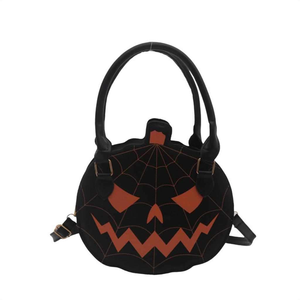Halloween, Bags, Contrasting Colors, Women's Bags, Single Shoulder Bags, Small Round Bags, Funny Bags, Pumpkin Bags