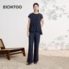 EICHITOO Women's Chiffon Round Neck Short Sleeve Top