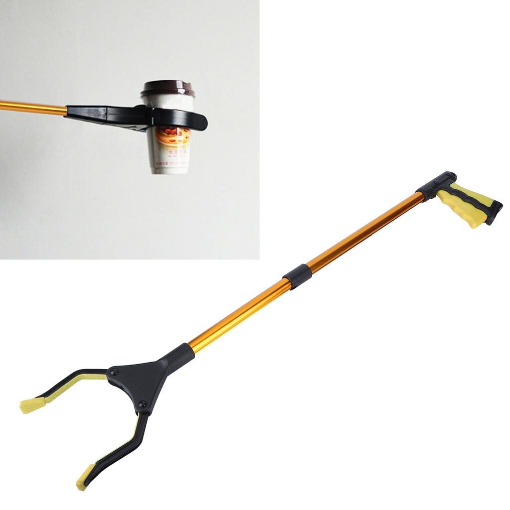 Multifunction Folding Long Trash Clamps Grabber Picker Tools Sanitation Cleaning SuppliesYellow