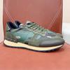 European Station Camouflage Sports Shoes Men's Genuine Leather Rivet Thick Sole Fashionable Casual Lace Up Color Blocked Green Trendy Shoes