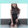 Sexy Sleep Dress For Women With Pu Shine Fabric And Adjustable Straps For Home And Hotel Use