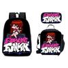 New Friday Night Funkin Backpack Three Piece Set Black Friday Korean Version Student Backpack Ice Pack Pencil Case Dropshipping