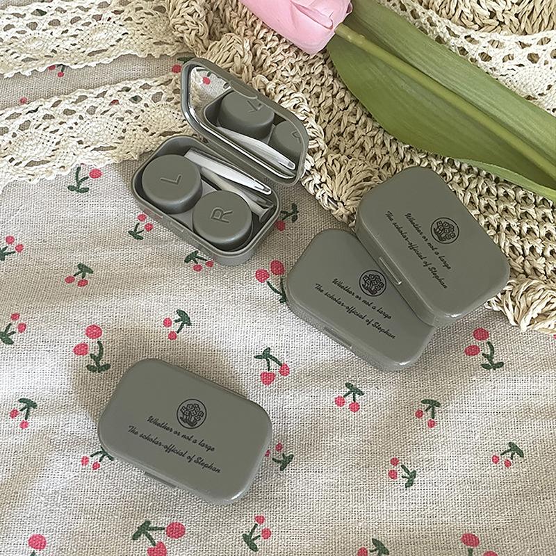 Kreativer Text Einfache Tragbare Kontaktlinsenbox Begleiter Pflegebox Kontaktlinsenbox