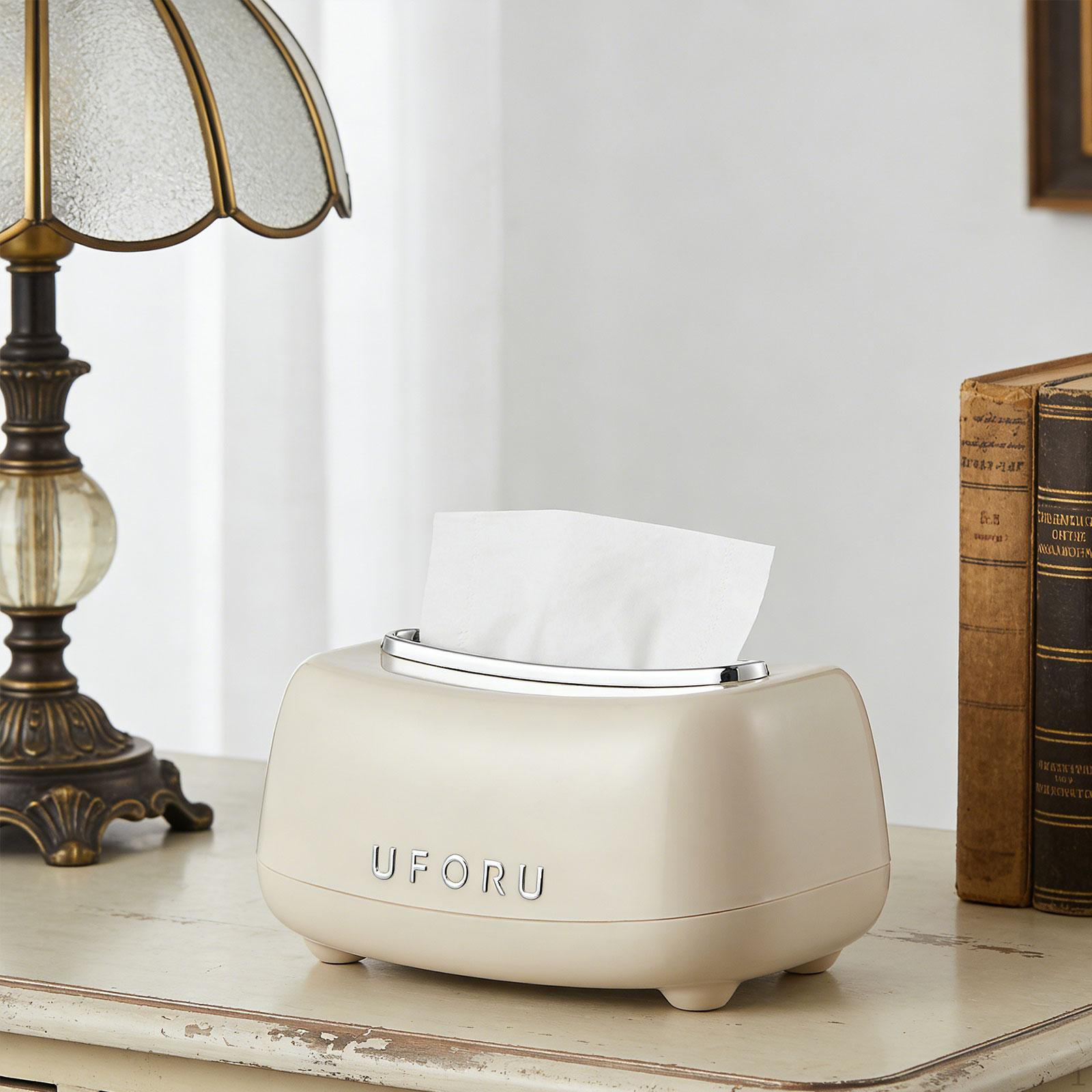 Tissue Box Cover Napkin Dispenser Modern with Spring Lift for Living Room Kitchen