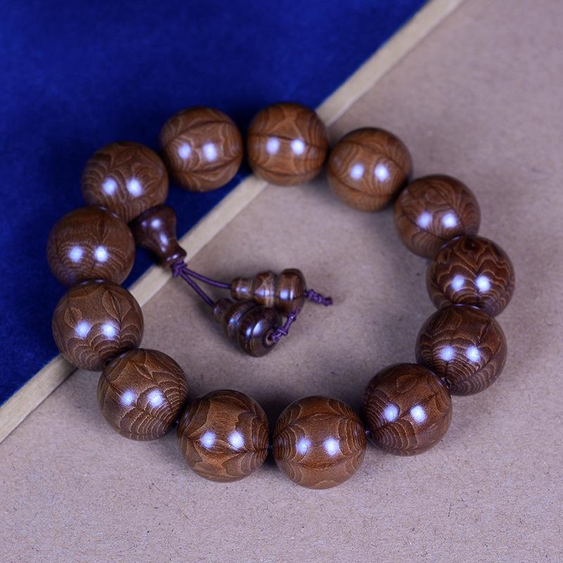 Boutique Six-way Wood Old Material Bracelet, Dragon-lowering Wood, Nine-way Wood Wenwan Wooden Buddha Beads, Rosary Beads