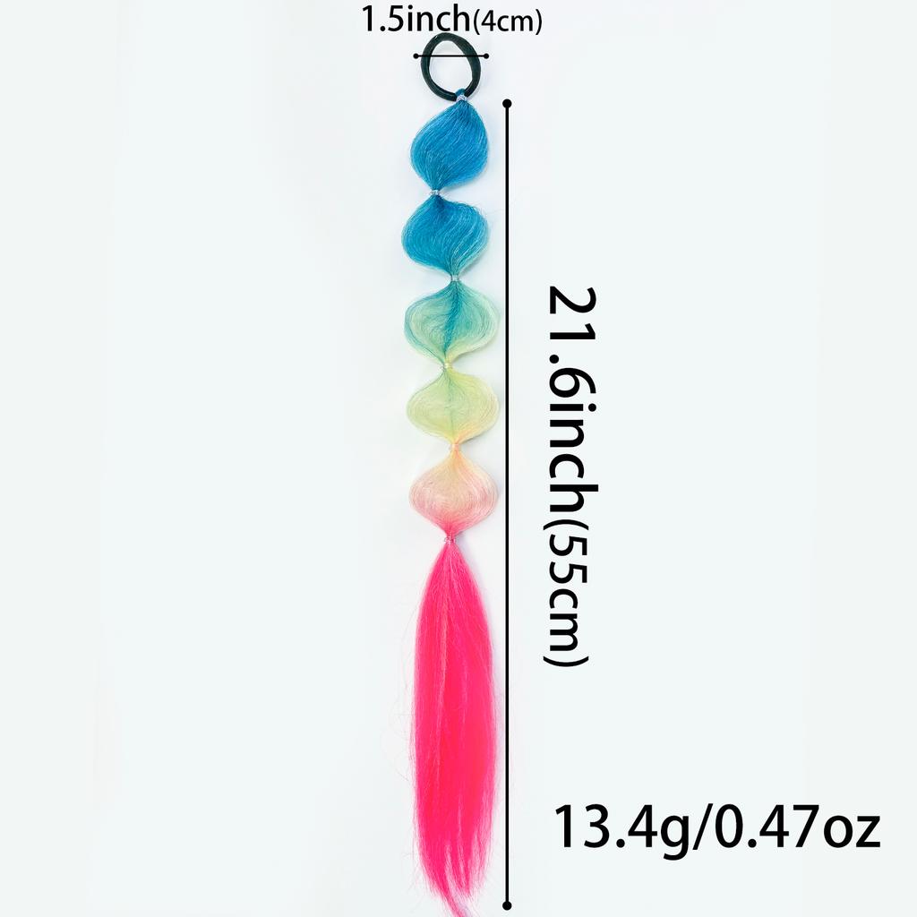 Fashion Braid Sweet Hair Ties Girl Gradient Cherry Blossom Powder Twist Long Braid Wig Hairbands Party Dating Hair Accessories