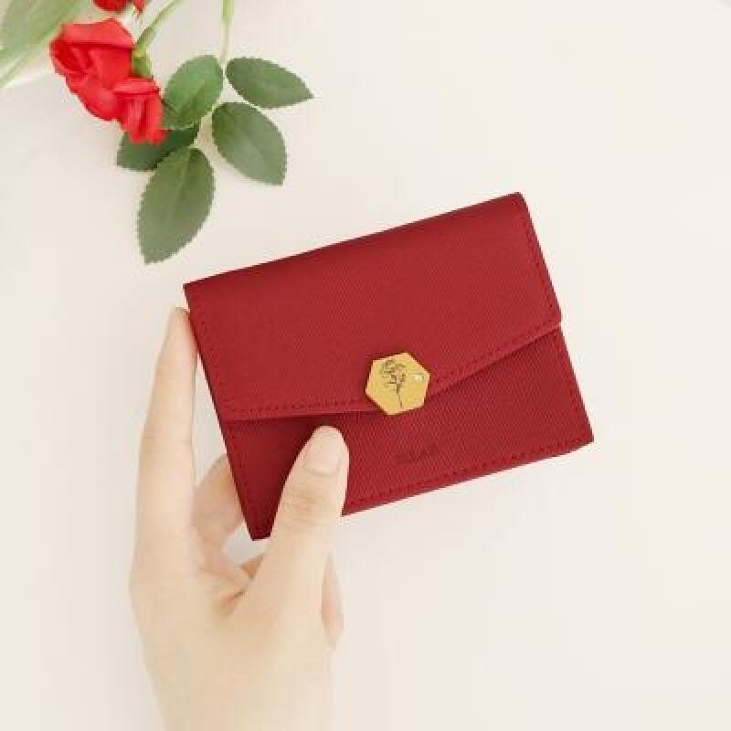 

D.LAB (Birthday Flower Wallet) Billy Card Wallet - 4 Colors Red