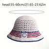 Fashionable Striped Crochet Fisherman Hat | Breathable And Lightweight, Perfect For Outdoor Leisure