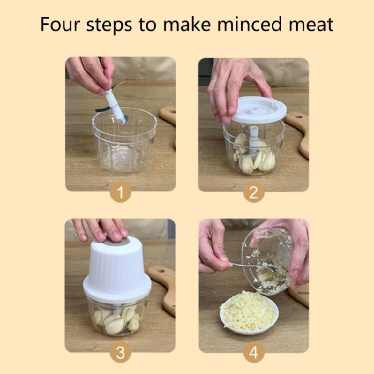 Electric Garlic Chopper Cordless Mini Food Processor Multipurpose Kitchen Tool Ideal for Chopping Onions and Meat