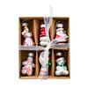 Christmas Mini Glass Ornaments Set Small Vintage Snowman Santa Tree Snowflake Candy Cane Ornaments