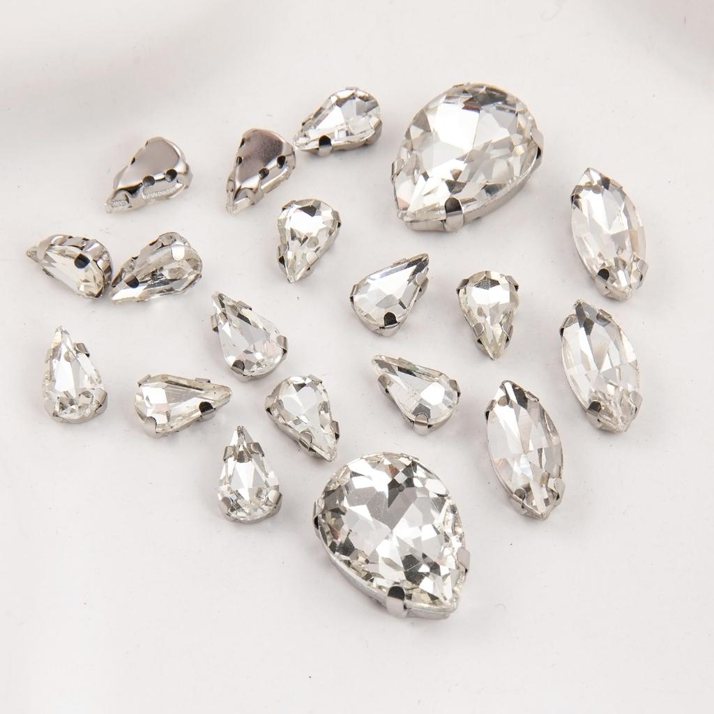 Weichen Tip Water Drop Glass Claw Diamond White K Steel Claw Crystal Hand Seam Diamond Diy Jewelry Clothing Accessories Wedding Dress