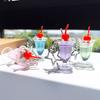 Unique Cherry Cream Cup Keychain Bag Ornament Backpack Decorations for Car Keys