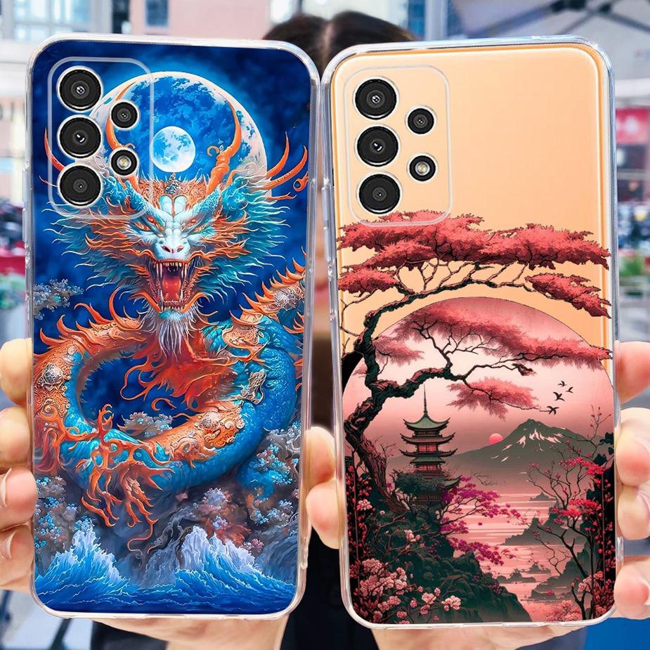 For Samsung Galaxy A13 Case A23 A33 A53 5G Cute Painted Cover Clear Silicone Soft TPU Phone Case For Samsung A53 A 13 23 33 Bags