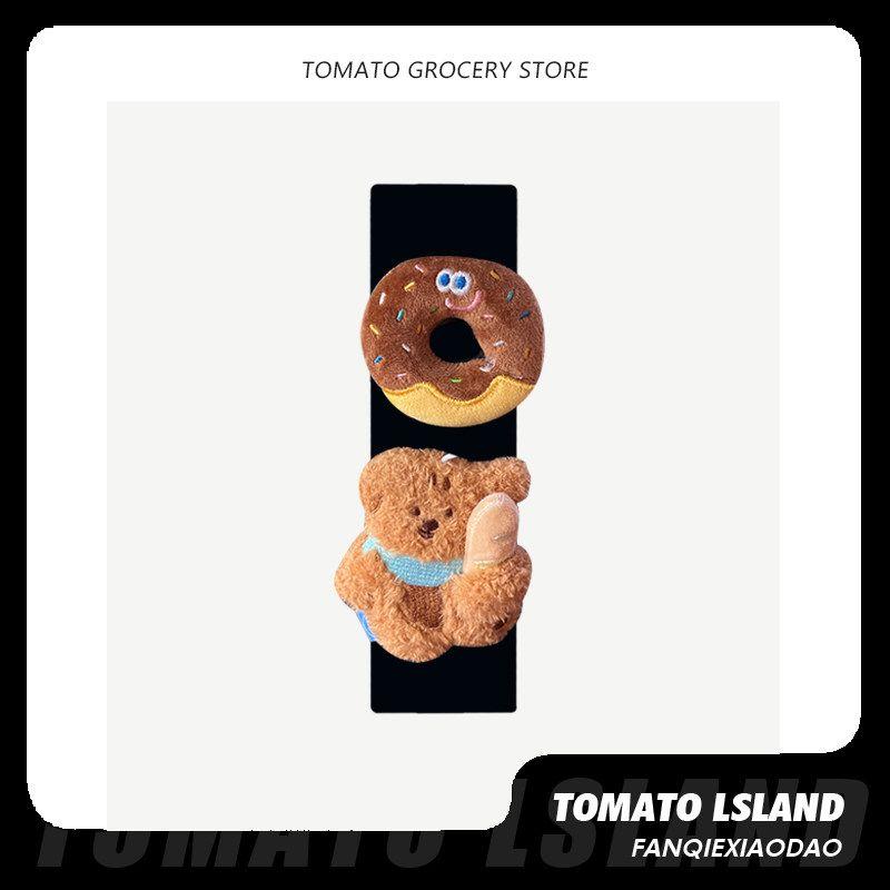 Tomato Original Bread Bear Car Seatbelt Shoulder Cover Cute Car Accessories Shoulder Protector Anti-Wear Gift Universal Single - Bread Bear - Black Shoulder Cover