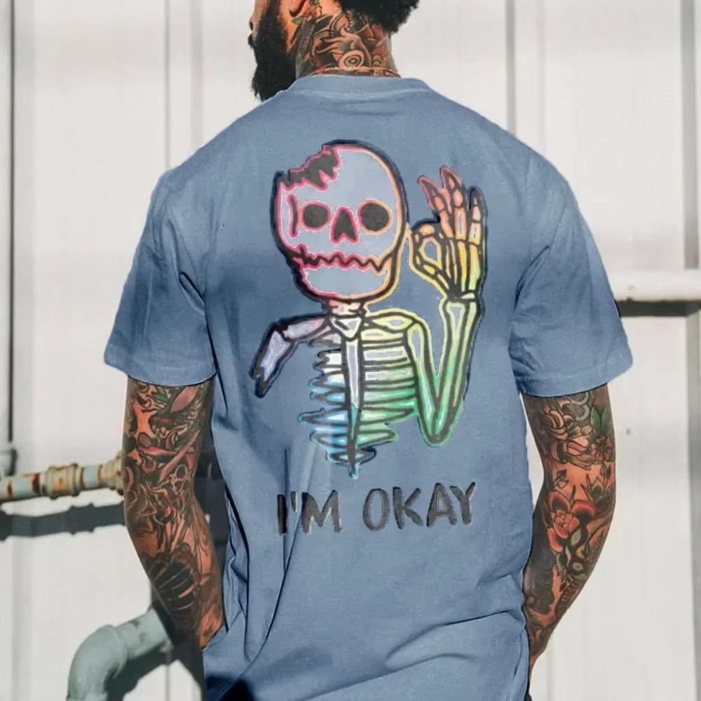 2024 Men's Clothing Soft Shirts Top Quick Dry Material Hipster Personalized T-shirts Summer Weird Pattern Printed Short Sleeve