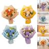 Artificial Flowers Fake Flowers with Eucalyptus Gift Knitted Flowers Crochet Flower Bouquet for Party Shelf Wedding Anniversary