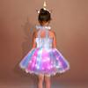 Girls Unicorn Light-up Dress with Accessories, Christmas Party Carnival Costume, 125-140cm