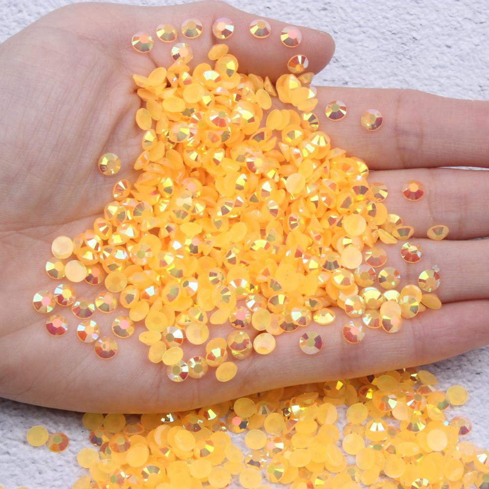 Multi-Color AB Jelly Resin Rhinestones, 2-6mm, 1000 Pcs, Flat Back for Nail Art