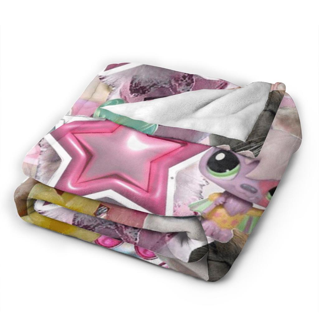 Littlest Pet Shop Warm Soft Blanket Children Plush Bedding Throws Street Trend Couch Chair Flannel Bedspread Sofa Bed Cover