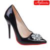 Fashion Aphixta 12cm Super High Stiletto Heels Women Pumps Luxury Big Transparent Diamonds Buckle Official Party Shoes Big Size 35-50