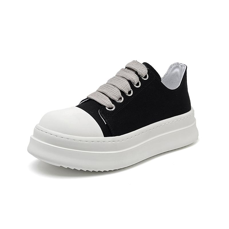 

Mens Luxury Brand Shoes High-Grade Genuine Leather Shoes Flat Bottom Comfy Board Shoes Thick Bottom Casual Leather 2026 New 46 чорний