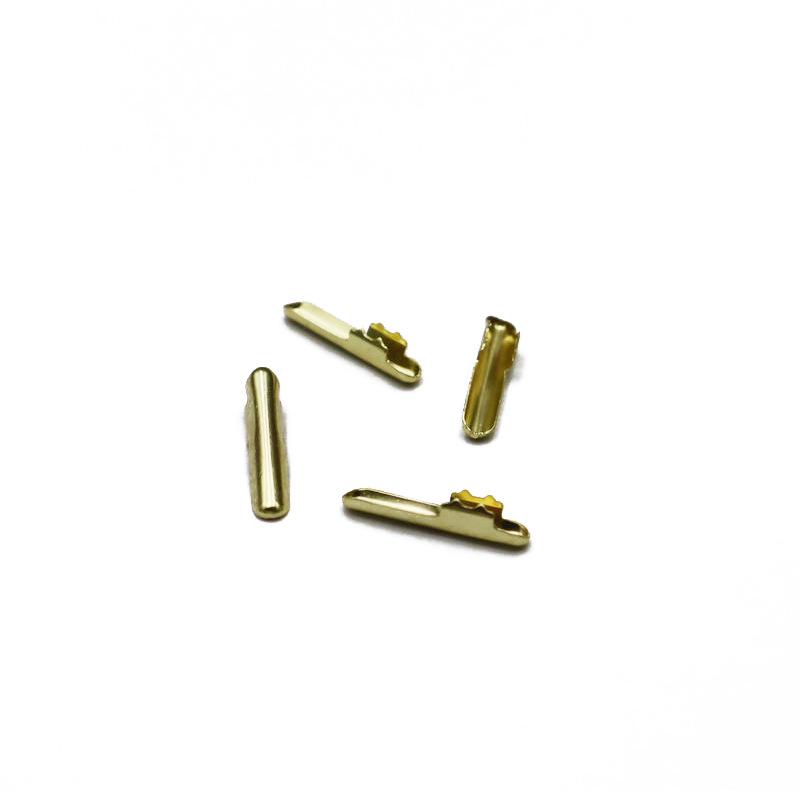 

Gold Rope Clip Buckle for Bags & Clothing – Set of 100 Metal Accessories 2.5*15MM (2.0 with cap) 100 pieces