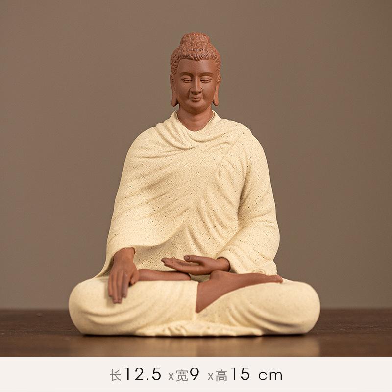 Buddha Statue Sakyamuni Buddha Figure Tathagata Buddha Statue Ceramic Lamp Circle Living Room For Incense Porch Home Decor
