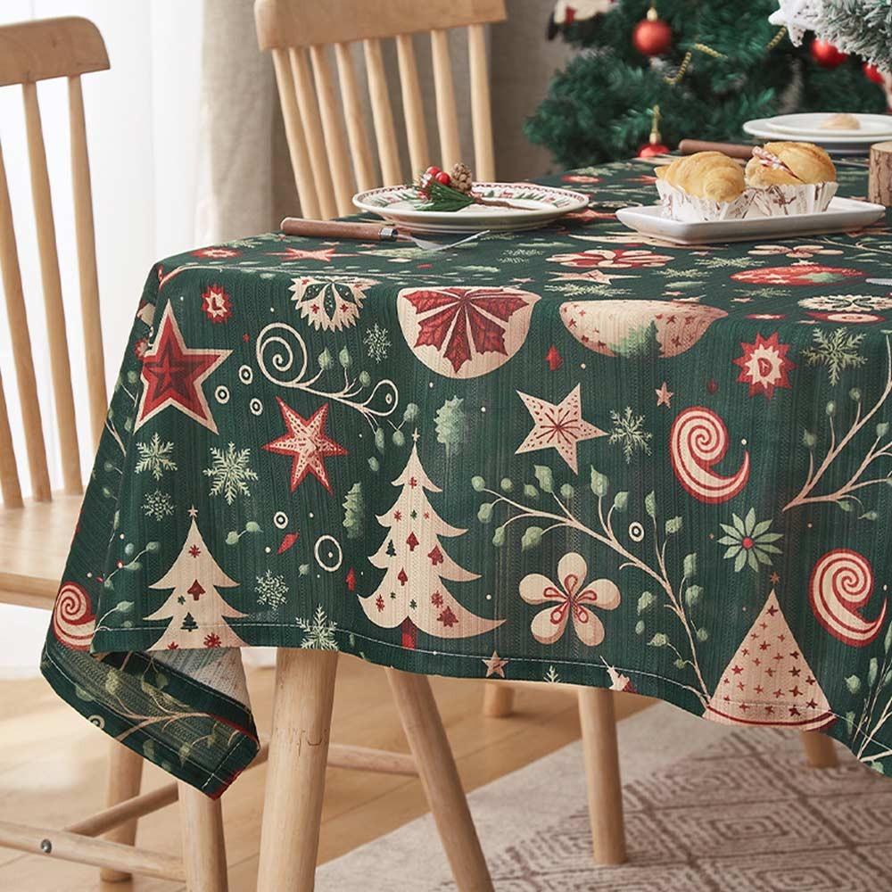 

140*100cm Christmas Table Cover Waterproof Xmas Table Cover Christmas Tablecloth Coffee Table 8