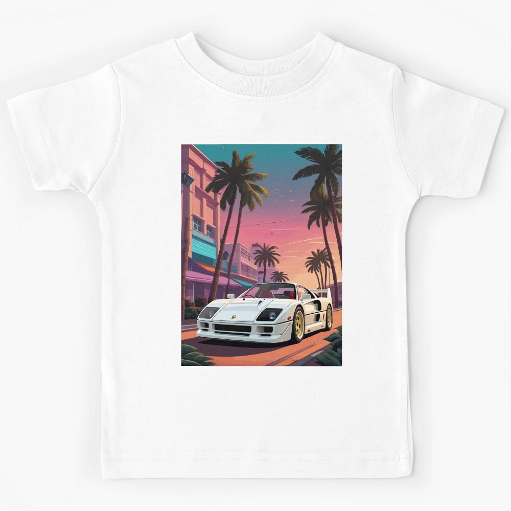 Italian White F40 Classic Car Poster Kids T-Shirt 170