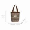 Casual Hand-Carrying National Style Tote Bag Linen Flower Printed Bohemian Handbag Lightweight Lunch Bag Women