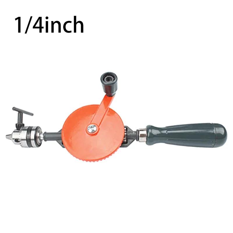 Hand Drill 1/4 3/8 Inch Double Pinions Crank Drill Capacity Manual Drilling Tool for Wood Plastic Acrylic Circuit Board Punching