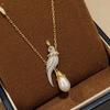 High End Customized Luxury New Water Droplet Pearl Parrot Necklace Inlay Process Non Allergic Gift Pendant Daily Outfit for Birthday Party