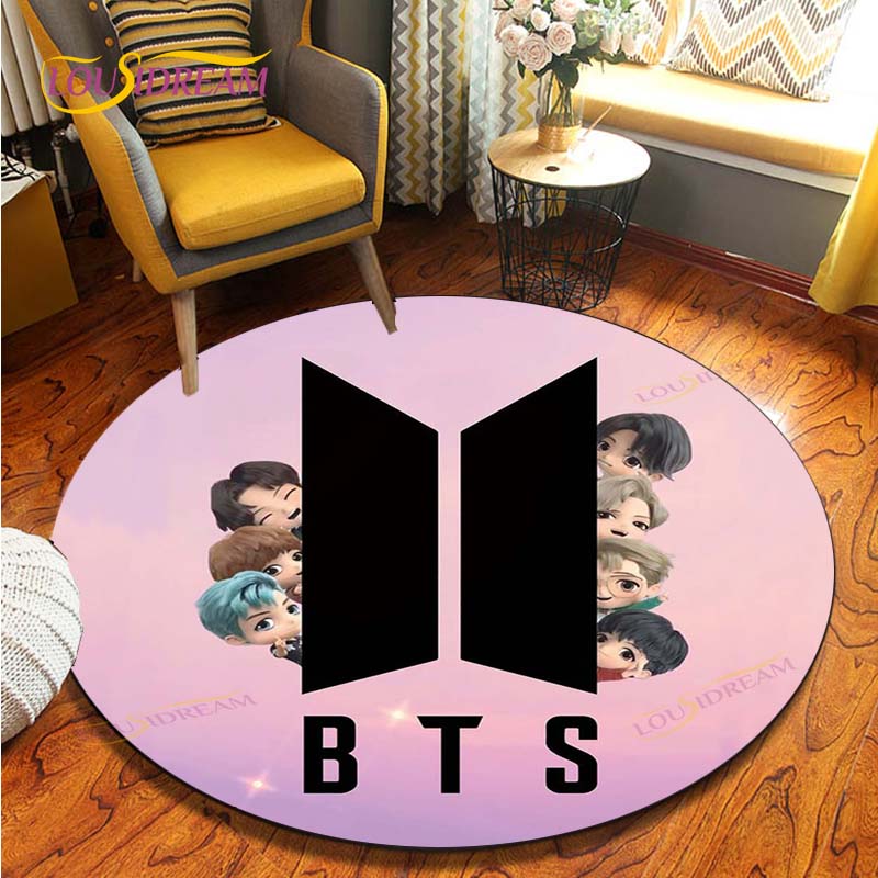 Новейшие круглые ковры Kpop Bangtan Boys, геометрические противоскользящие ковры для гостиной, ковер для комнаты, домашние ковры, коврик для пола в ванной комнате 80cm
