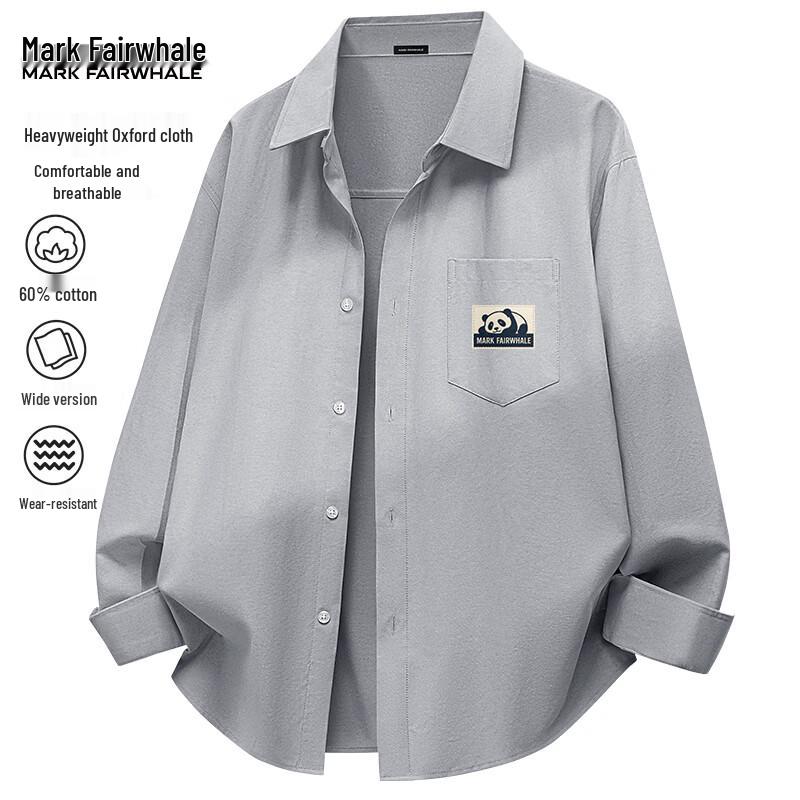 Mark Fairwhale Men s Heavyweight Oxford Chinese Style Long-Sleeve Shirt 2XL