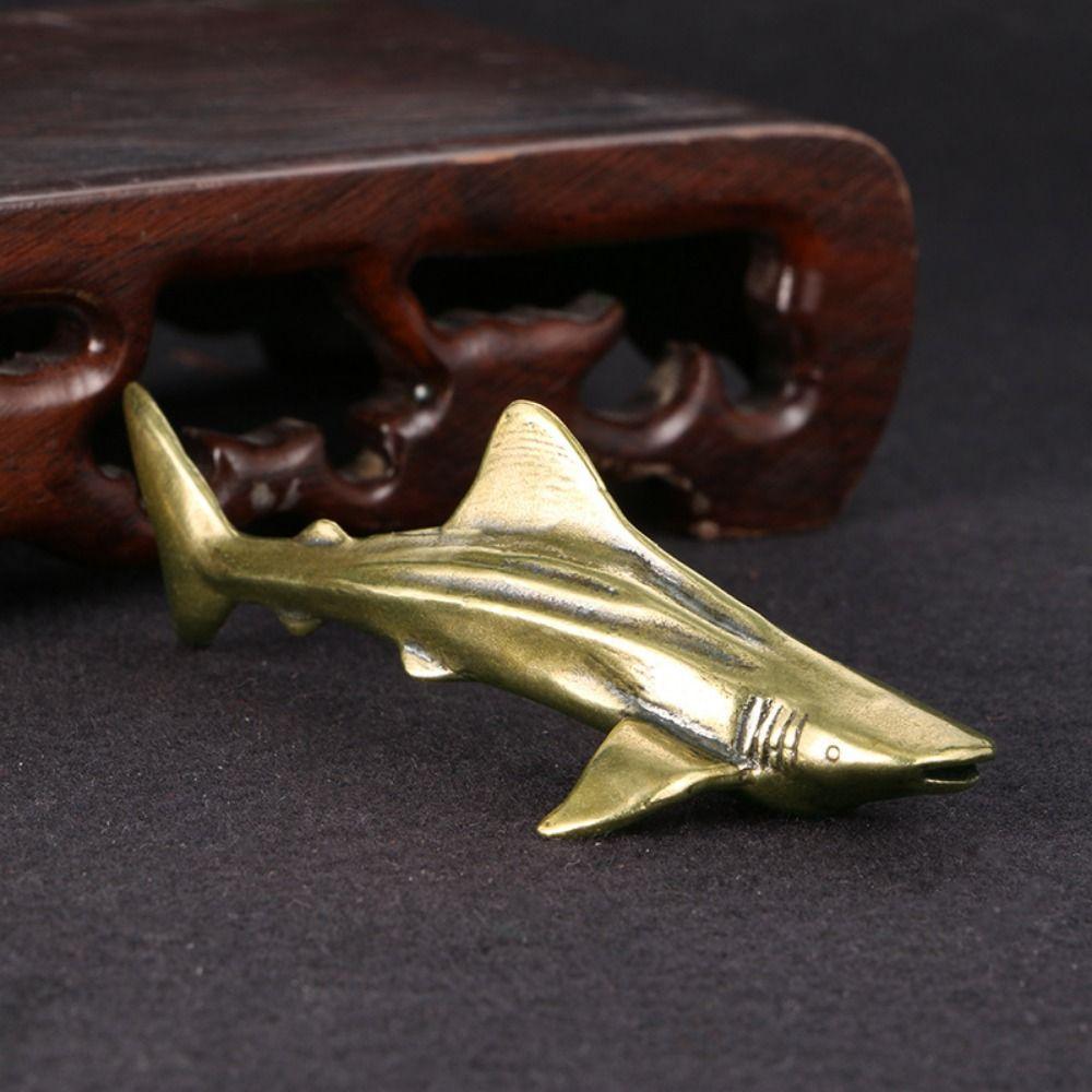 

Copper Brass Shark Figurines Vintage Shark Sculpture Mini Shark Statue Garden Decoration