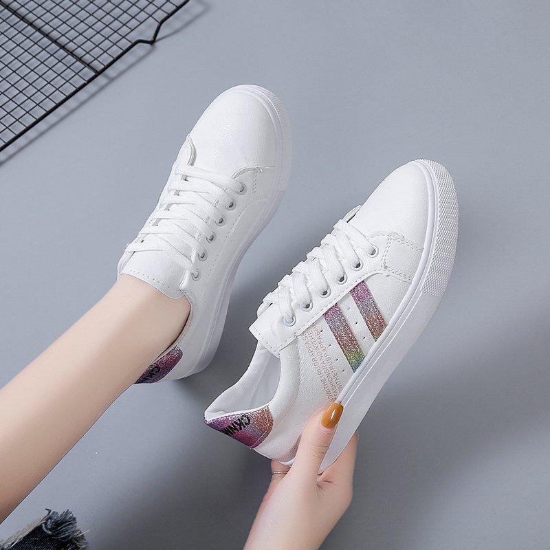 Spring and Autumn Women Sneakers Casual Walking Shoes Woman Flat Lace Up Sneakers Flat-bottomed Casual Shoes