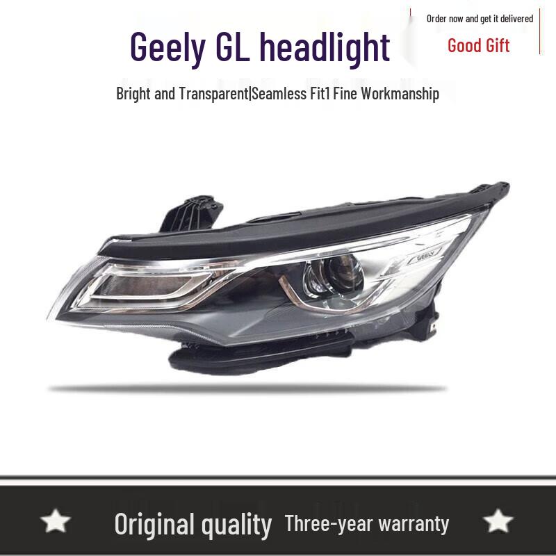 

Compatible with 17 Emgrand GL Models: Front Headlight Assembly with Daytime Running Light Brand factory (driver s side) left