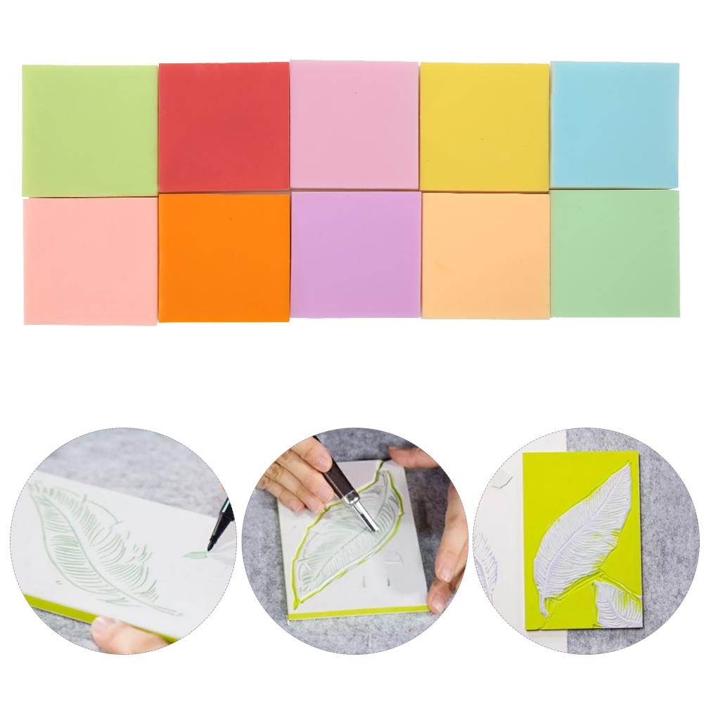 10pcs Double Layer Rubber Stamp Carving Blocks for Handcraft DIY Stamps Making
