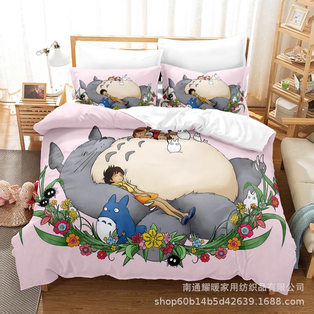 3D Digital Printing Bedding Four-Piece Set Three-Piece Set Chinchilla Bed Sheet Quilt Pillow