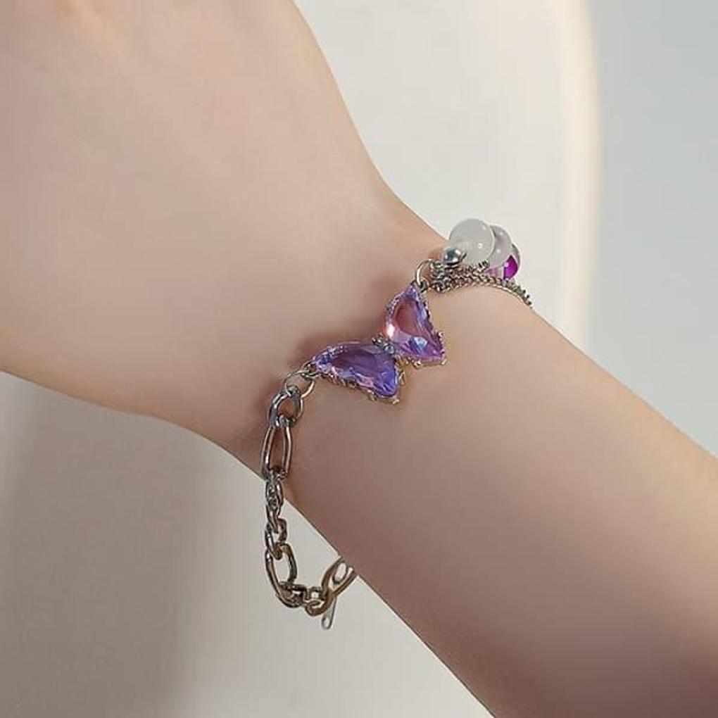 Women's Daily Crystal Butterfly Chain Bracelet